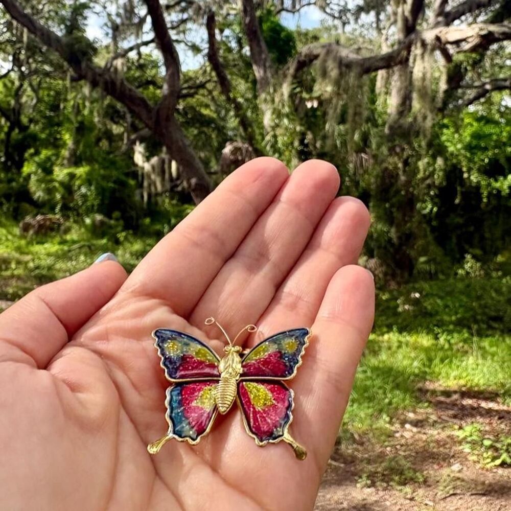 ✨ Vintage Enamel Butterfly Brooch / Pin